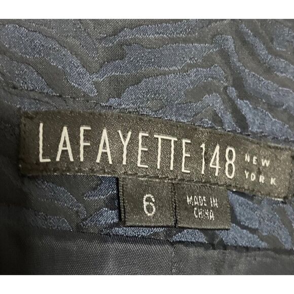 Lafayette 148 New York Blue Zebra Striped Button Up Blazer Jacket Womems US 6 - Picture 5 of 6